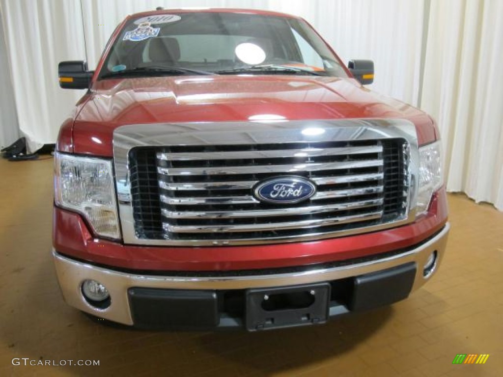 2010 F150 XLT SuperCab - Red Candy Metallic / Medium Stone photo #4
