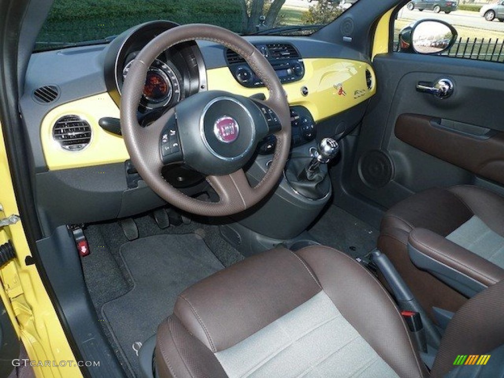 Sport Tessuto Marrone/Nero (Brown/Black) Interior 2012 Fiat 500 Sport Photo #62308856