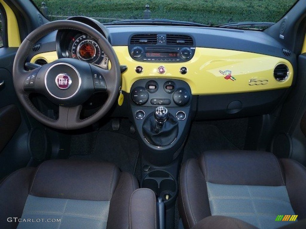 2012 Fiat 500 Sport Sport Tessuto Marrone/Nero (Brown/Black) Dashboard Photo #62308874