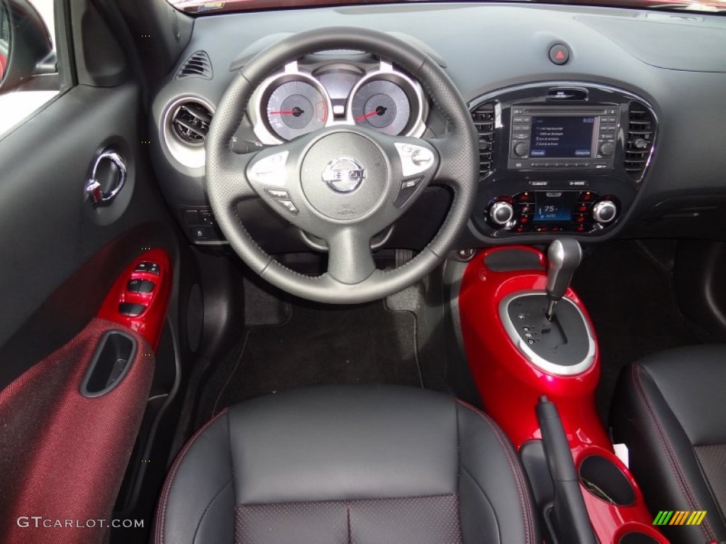 2012 Juke SL - Cayenne Red / Black/Red Leather/Red Trim photo #6