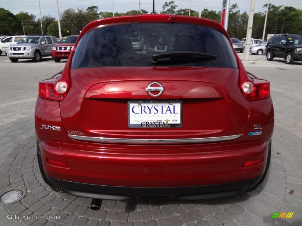 2012 Juke SL - Cayenne Red / Black/Red Leather/Red Trim photo #8