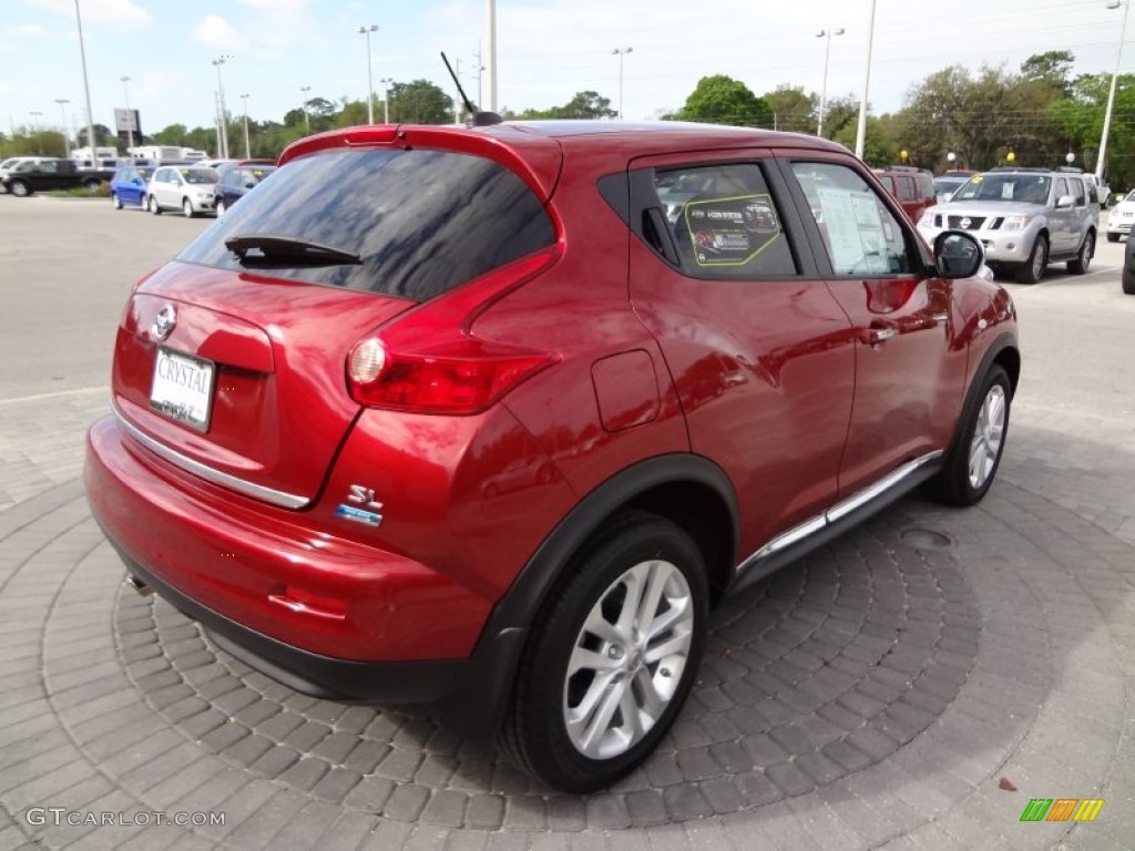 2012 Juke SL - Cayenne Red / Black/Red Leather/Red Trim photo #9