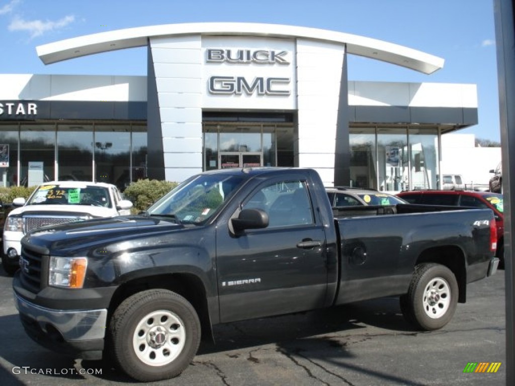 2007 Sierra 1500 Regular Cab 4x4 - Onyx Black / Dark Titanium photo #1