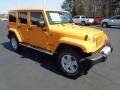 2012 Dozer Yellow Jeep Wrangler Unlimited Sahara 4x4  photo #2
