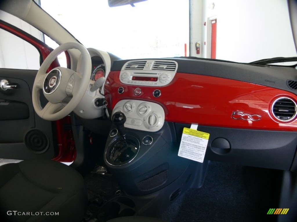 2012 Fiat 500 Pop Tessuto Grigio/Avorio (Grey/Ivory) Dashboard Photo #62318911