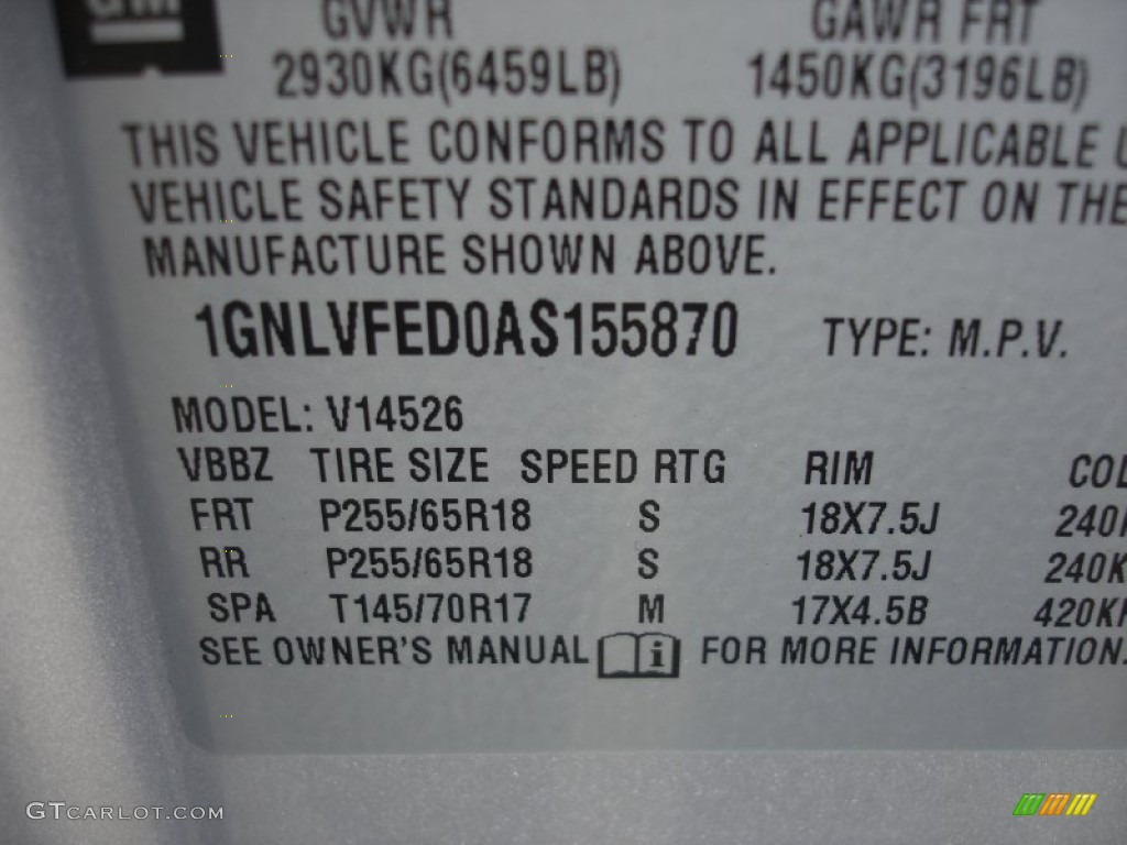 2010 Traverse LT AWD - Silver Ice Metallic / Dark Gray/Light Gray photo #15