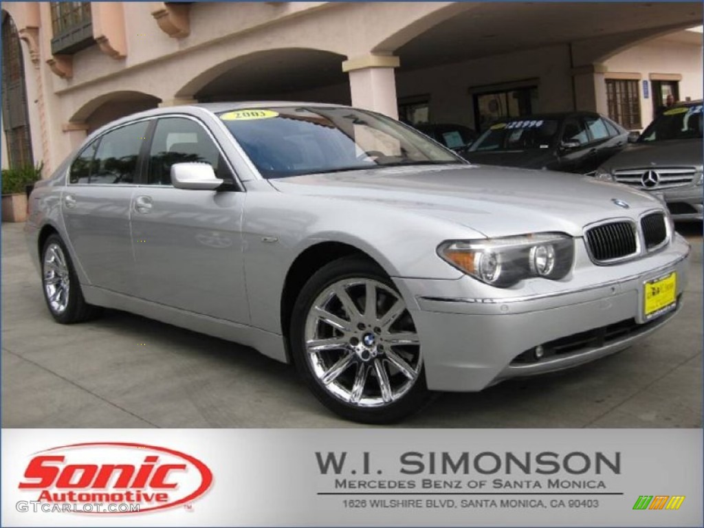 2003 7 Series 745Li Sedan - Titanium Silver Metallic / Black/Black photo #1