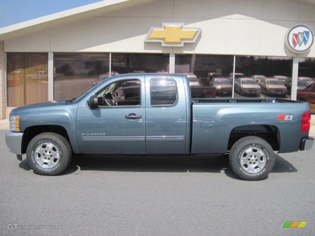 2012 Silverado 1500 LT Extended Cab 4x4 - Blue Granite Metallic / Light Titanium/Dark Titanium photo #1