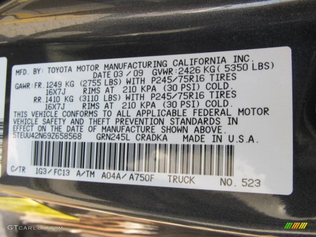 2009 Tacoma V6 SR5 Access Cab 4x4 - Magnetic Gray Metallic / Graphite Gray photo #19