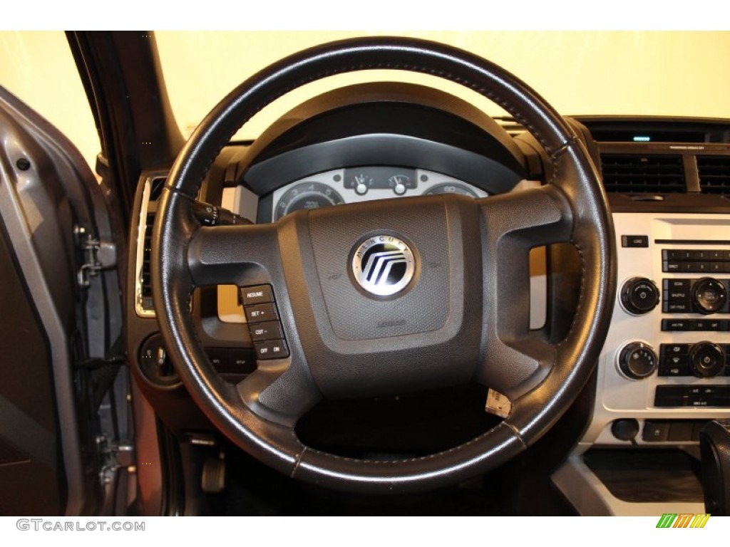 2008 Mercury Mariner V6 4WD Black Steering Wheel Photo #62331550