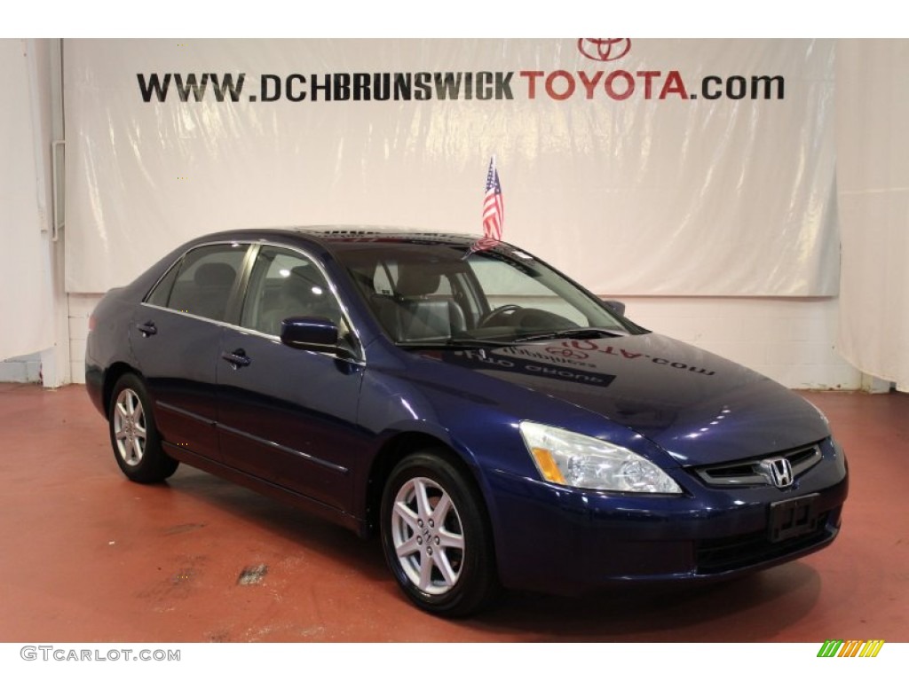 2003 Accord EX V6 Sedan - Eternal Blue Pearl / Black photo #4
