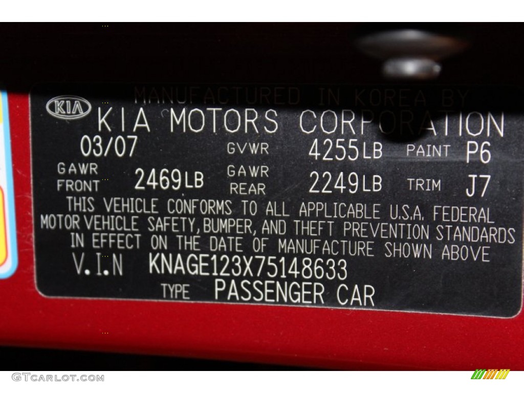 2007 Kia Optima LX P6 Photo #62333719