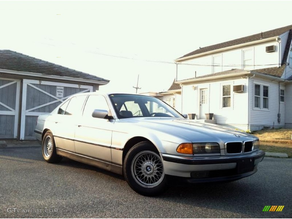 1998 7 Series 740i Sedan - Arctic Silver Metallic / Grey photo #1