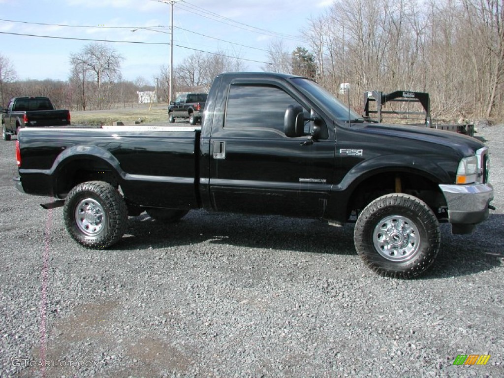 2002 F250 Super Duty XLT Regular Cab 4x4 - Black / Medium Parchment photo #12