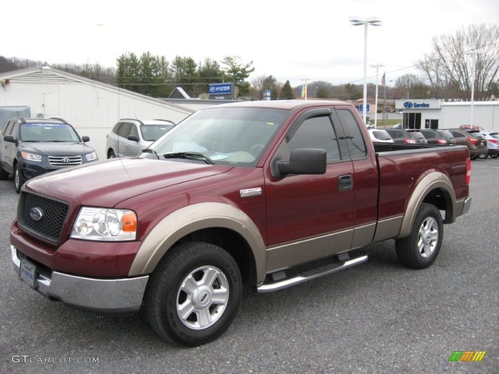 2004 F150 XLT Regular Cab - Dark Toreador Red Metallic / Tan photo #2