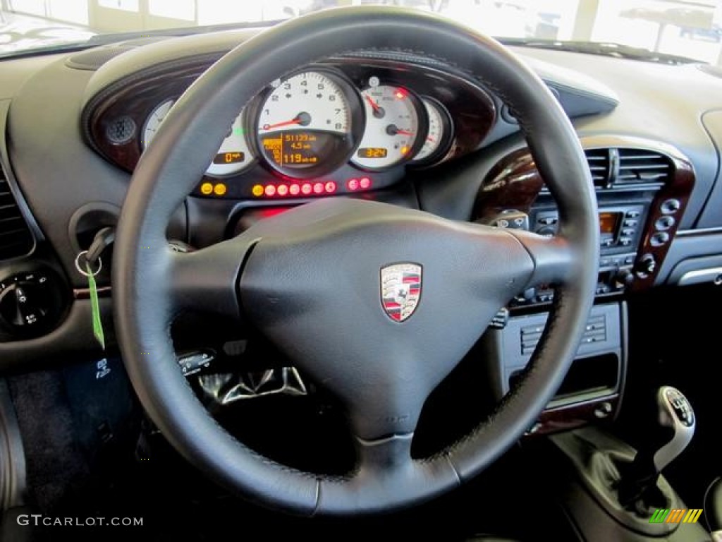 2003 Porsche 911 Carrera Coupe Black Steering Wheel Photo #62339465
