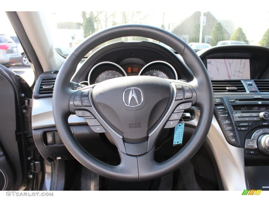 2009 Acura TL 3.5 Ebony Steering Wheel Photo #62340230