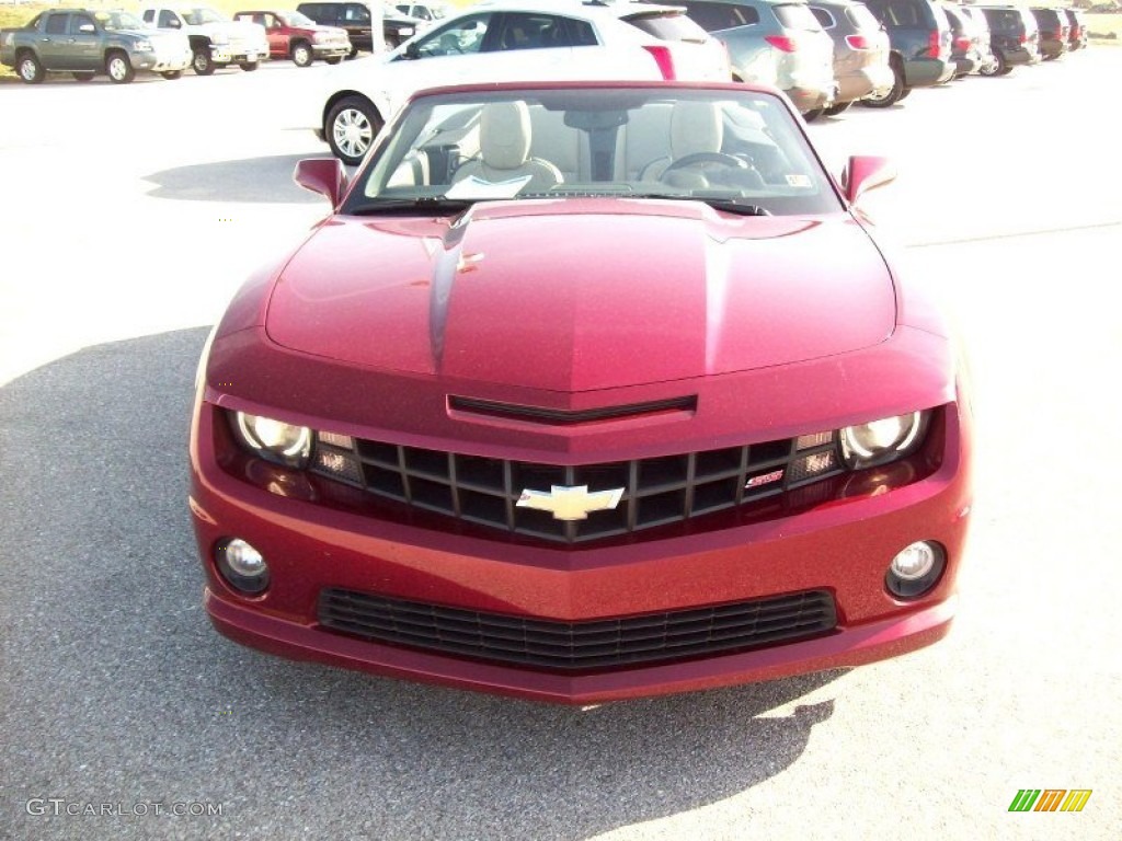 2011 Camaro SS/RS Convertible - Red Jewel Metallic / Beige photo #14