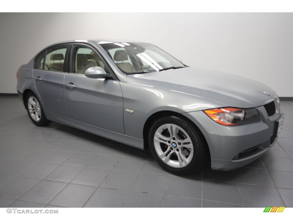 2008 3 Series 328i Sedan - Arctic Metallic / Beige photo #1