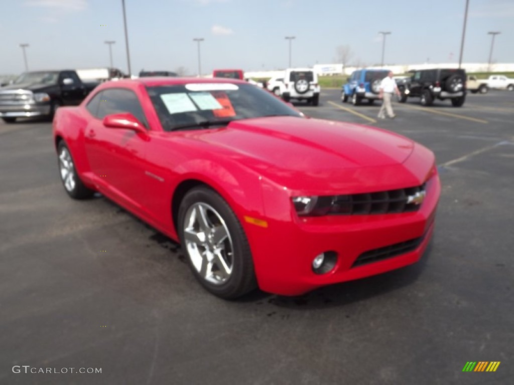 2011 Camaro LT Coupe - Victory Red / Beige photo #3