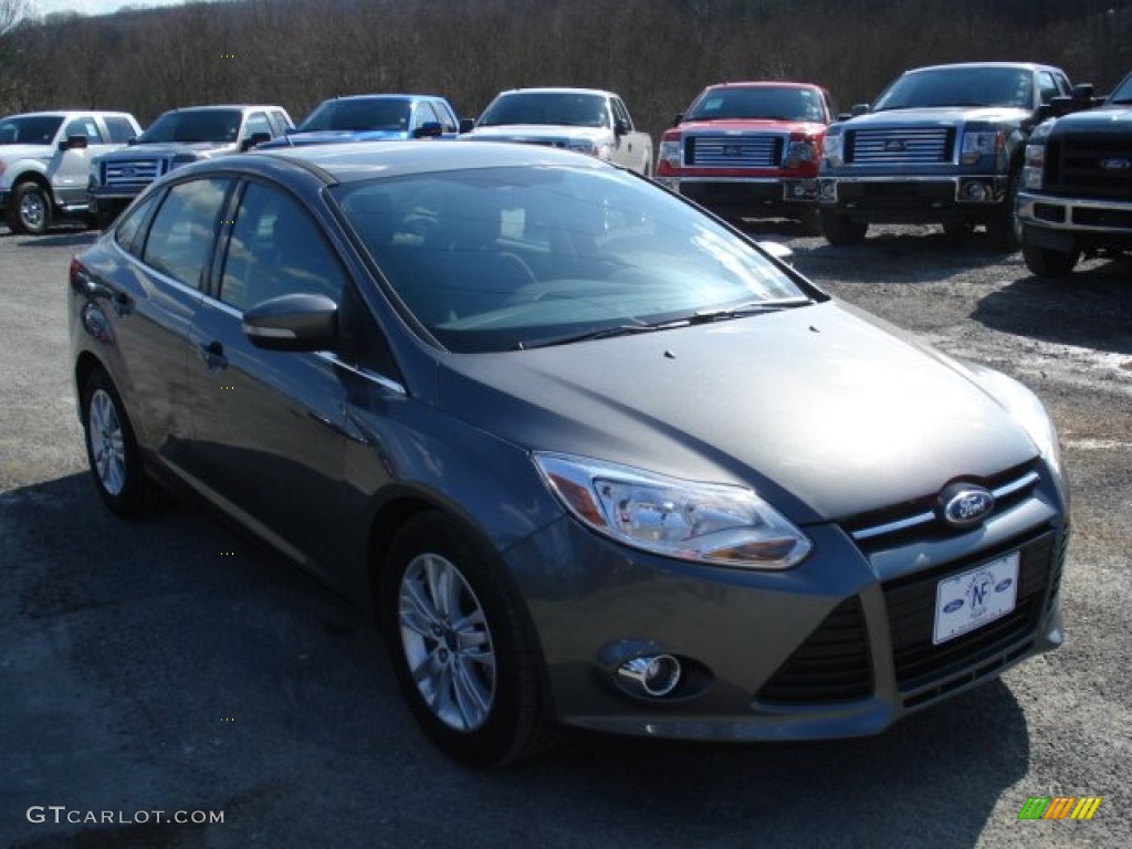 2012 Focus SEL Sedan - Sterling Grey Metallic / Charcoal Black photo #2