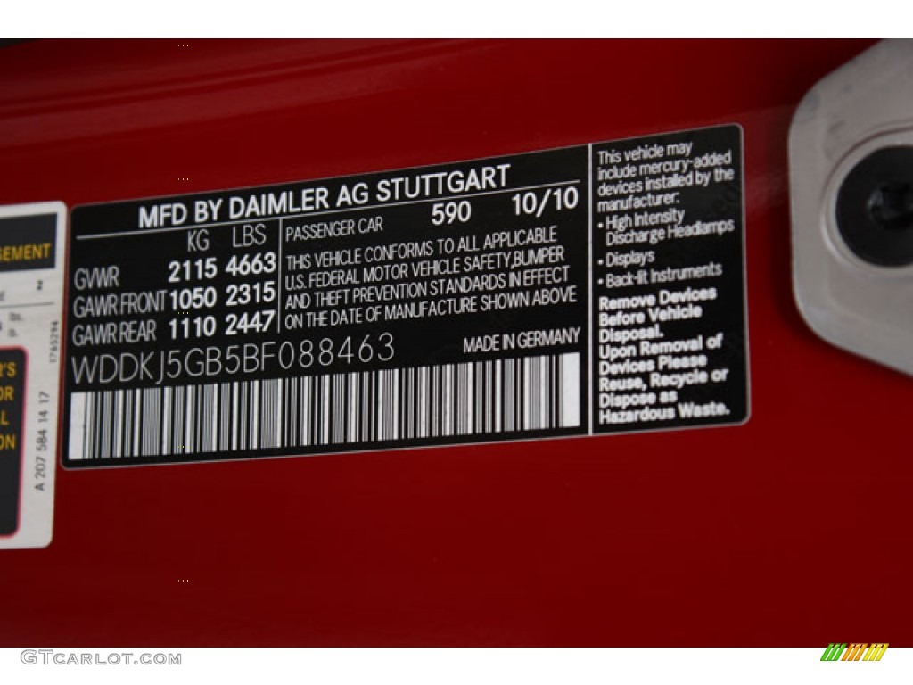 2011 E Color Code 590 for Mars Red Photo #62348273