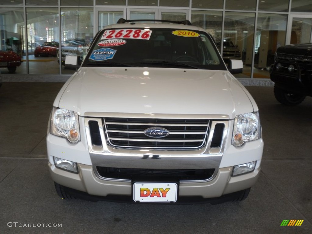 2010 Explorer Eddie Bauer 4x4 - White Suede / Black/Camel photo #2
