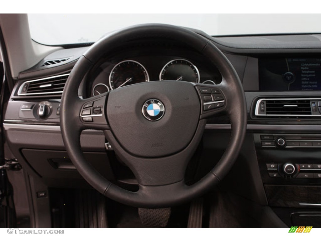 2011 BMW 7 Series 740i Sedan Black Steering Wheel Photo #62350092
