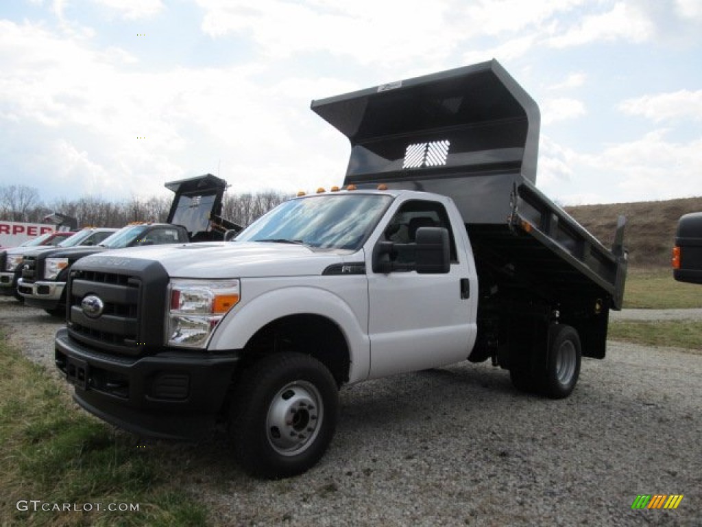 2012 F350 Super Duty XL Regular Cab 4x4 Dump Truck - Oxford White / Steel photo #4