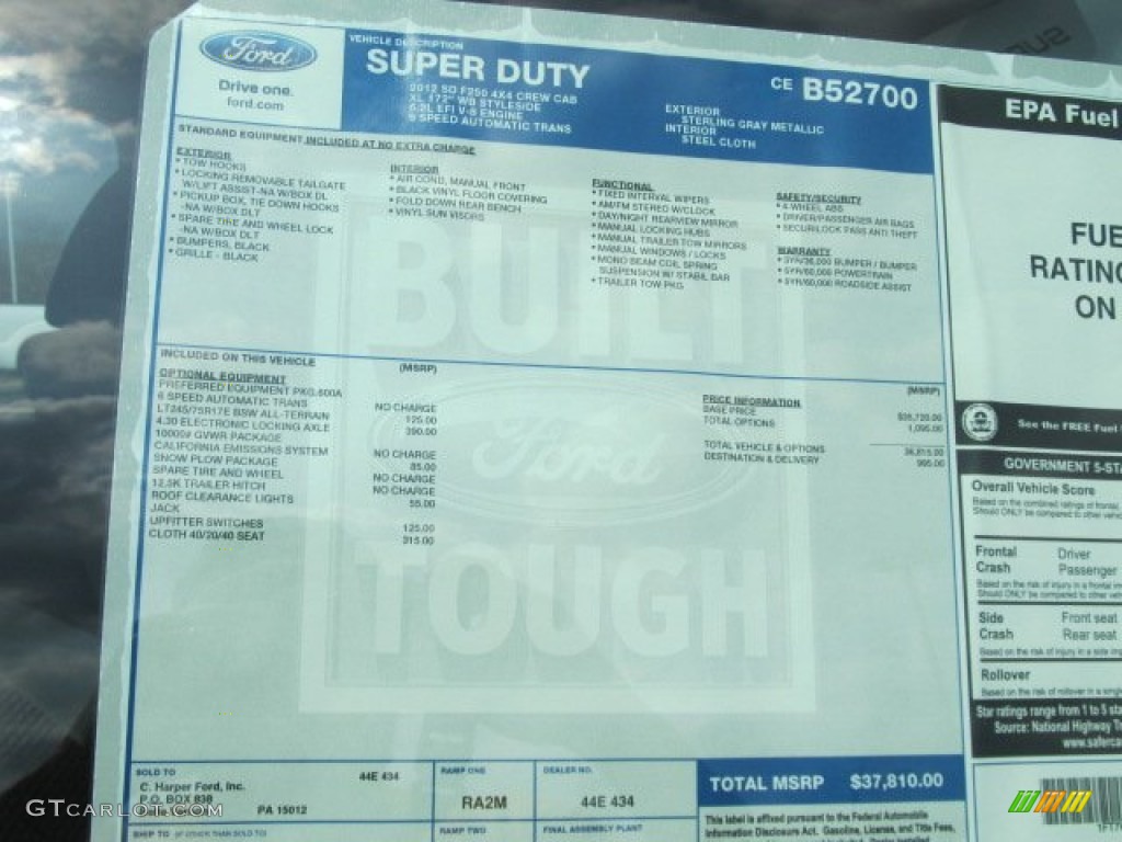 2012 F250 Super Duty XL Crew Cab 4x4 - Sterling Grey Metallic / Steel photo #5