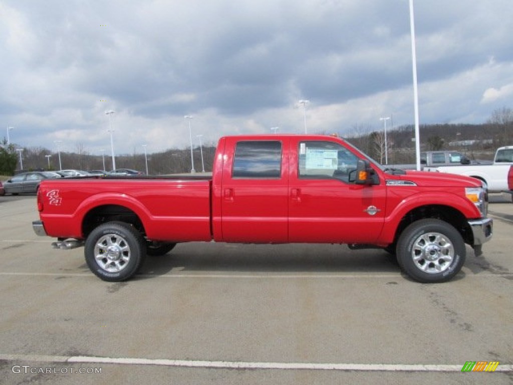 Vermillion Red 2012 Ford F350 Super Duty Lariat Crew Cab 4x4 Exterior Photo #62356815