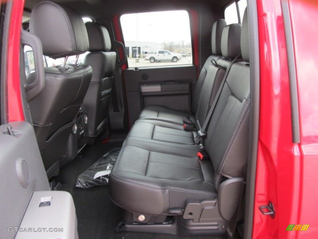 2012 F350 Super Duty Lariat Crew Cab 4x4 - Vermillion Red / Black photo #17