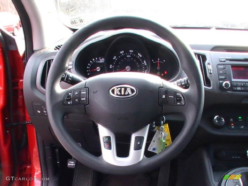 2011 Kia Sportage LX Black Steering Wheel Photo #62357354