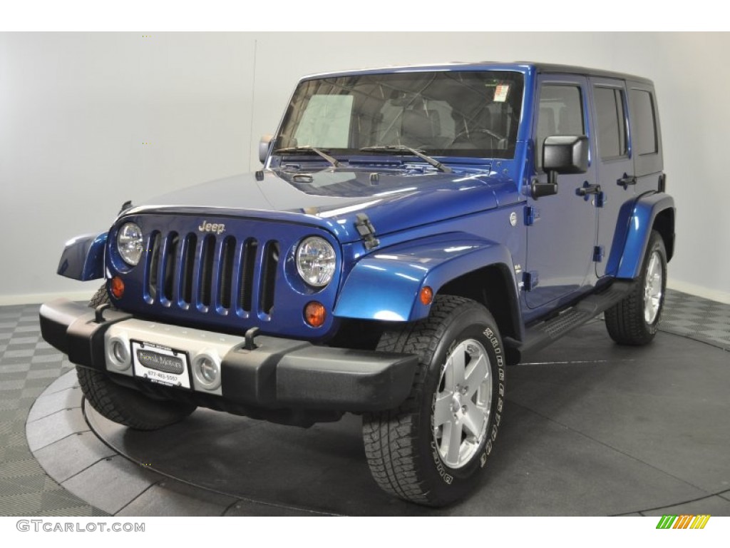 2009 Wrangler Unlimited Sahara 4x4 - Deep Water Blue Pearl / Dark Slate Gray/Medium Slate Gray photo #1