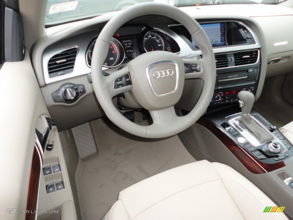 2012 Audi A5 2.0T quattro Cabriolet Cardamom Beige Dashboard Photo #62361012