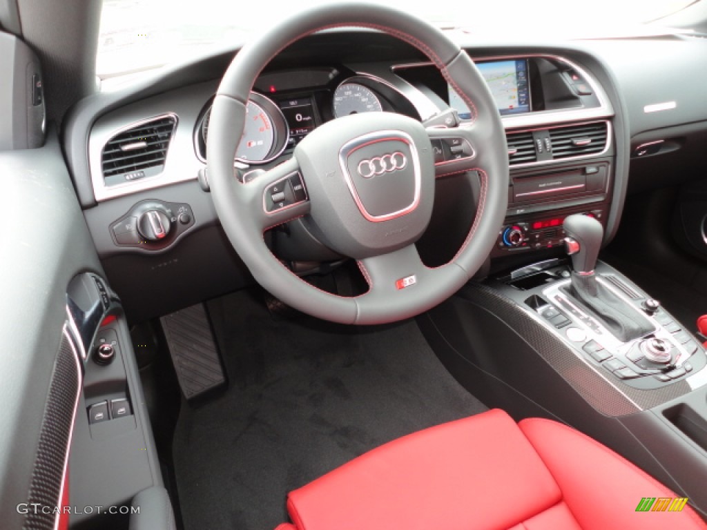 2012 Audi S5 4.2 FSI quattro Coupe Magma Red Dashboard Photo #62361435