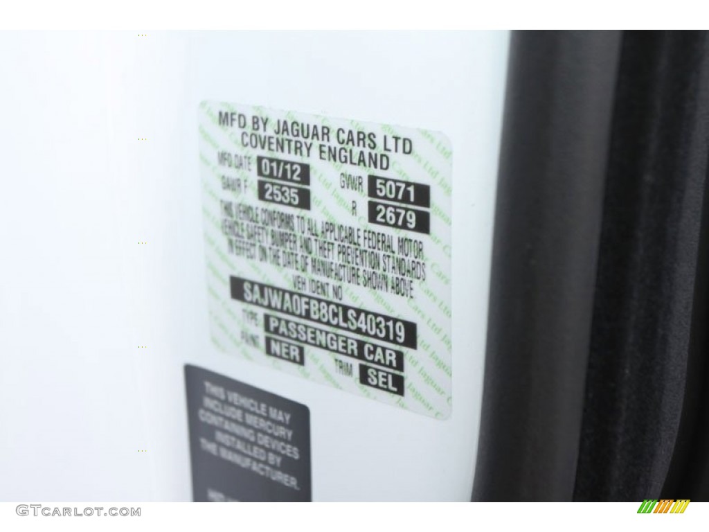 2012 XF Color Code NER for Polaris White Photo #62361692