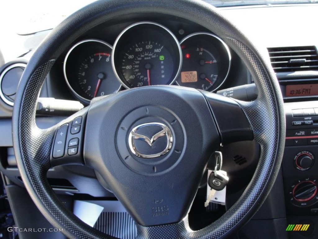 2006 Mazda MAZDA3 i Sedan Black Steering Wheel Photo #62362446