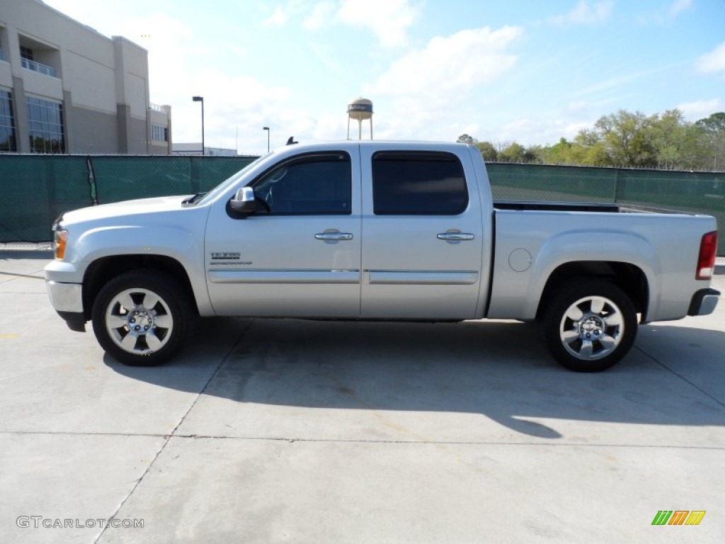 2010 Sierra 1500 SLE Texas Edition Crew Cab - Pure Silver Metallic / Ebony photo #6