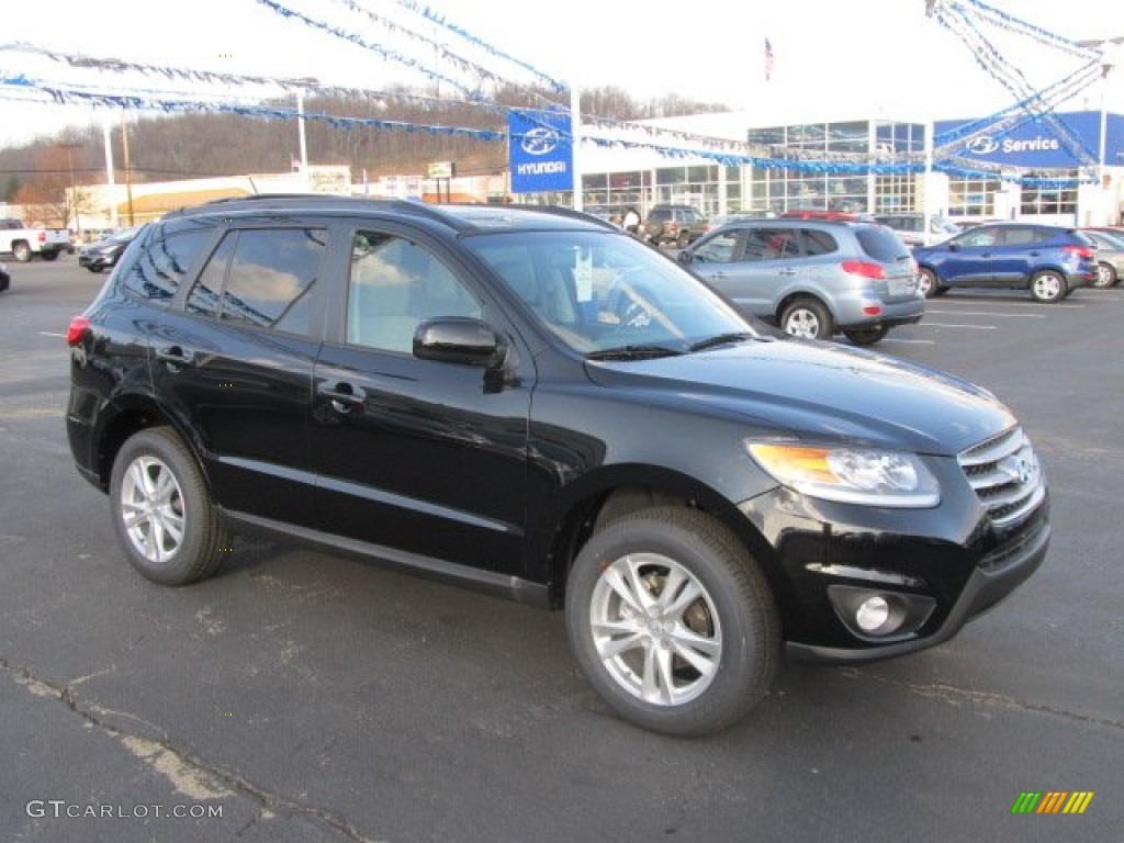 2012 Santa Fe SE V6 AWD - Twilight Black / Gray photo #1