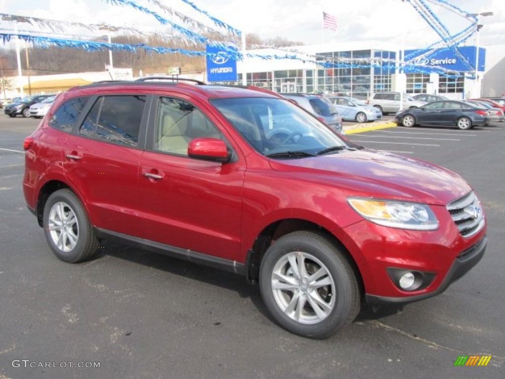 2012 Santa Fe Limited V6 AWD - Sierra Red / Beige photo #1