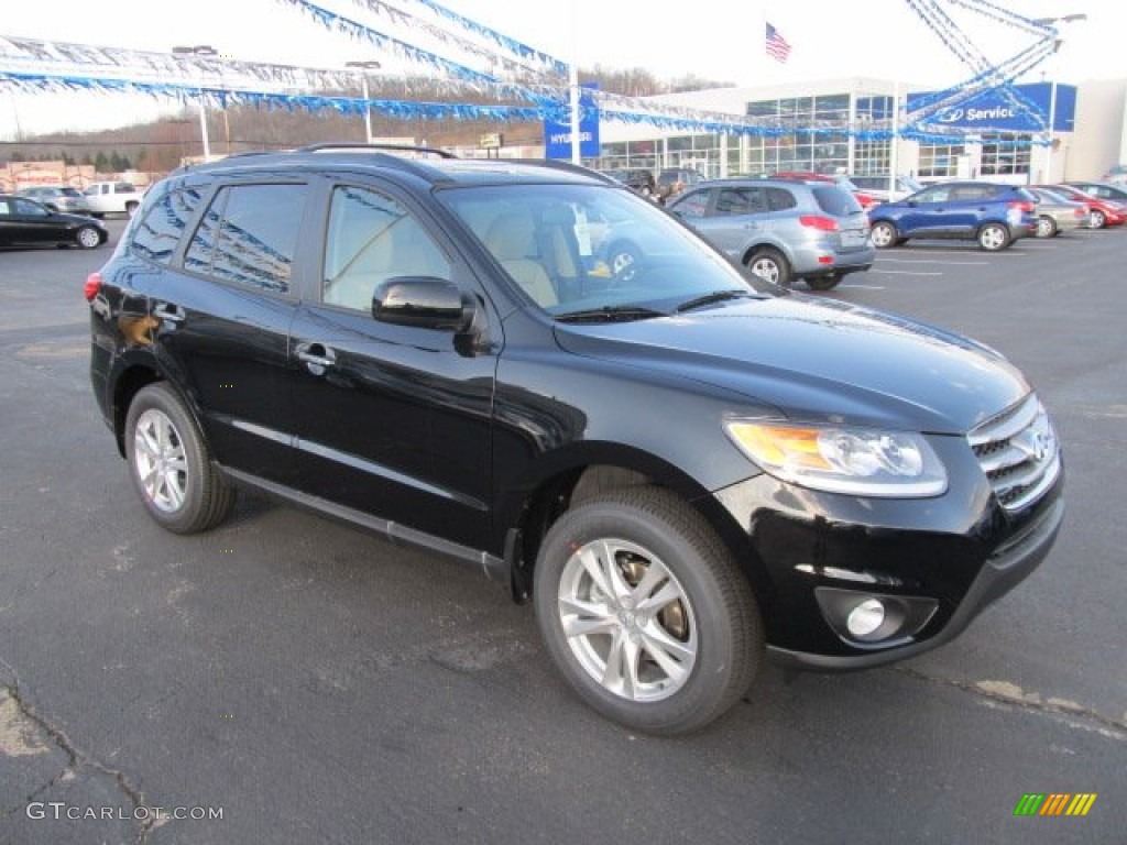 2012 Santa Fe Limited V6 - Twilight Black / Beige photo #1