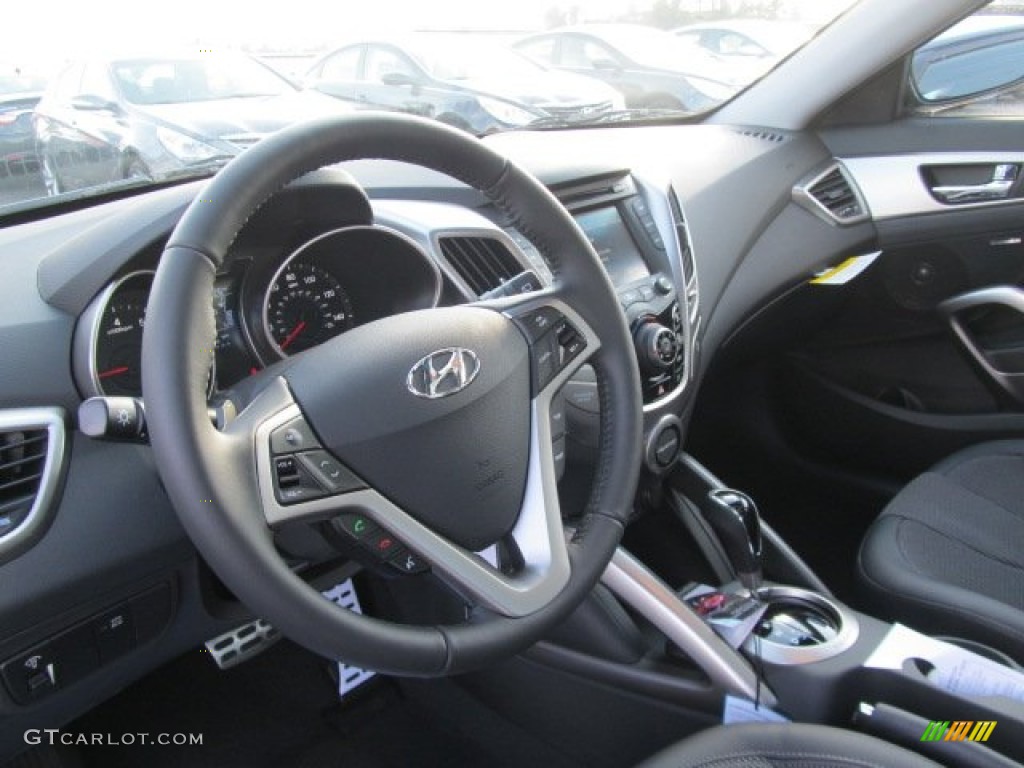 Black Interior 2012 Hyundai Veloster Standard Veloster Model Photo #62363559