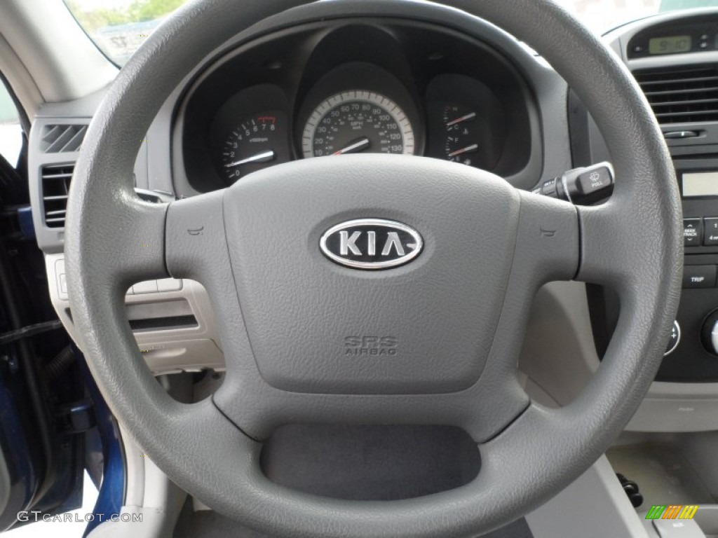 2007 Kia Spectra EX Sedan Gray Steering Wheel Photo #62363679