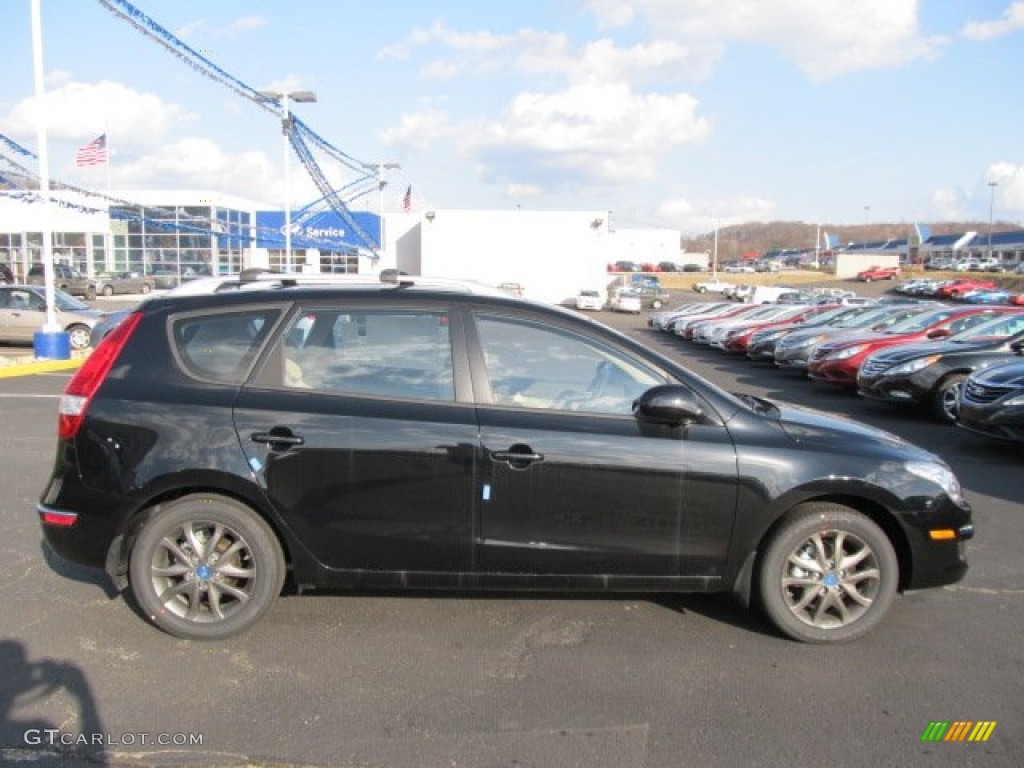 2012 Elantra GLS Touring - Black Noir Pearl / Beige photo #2