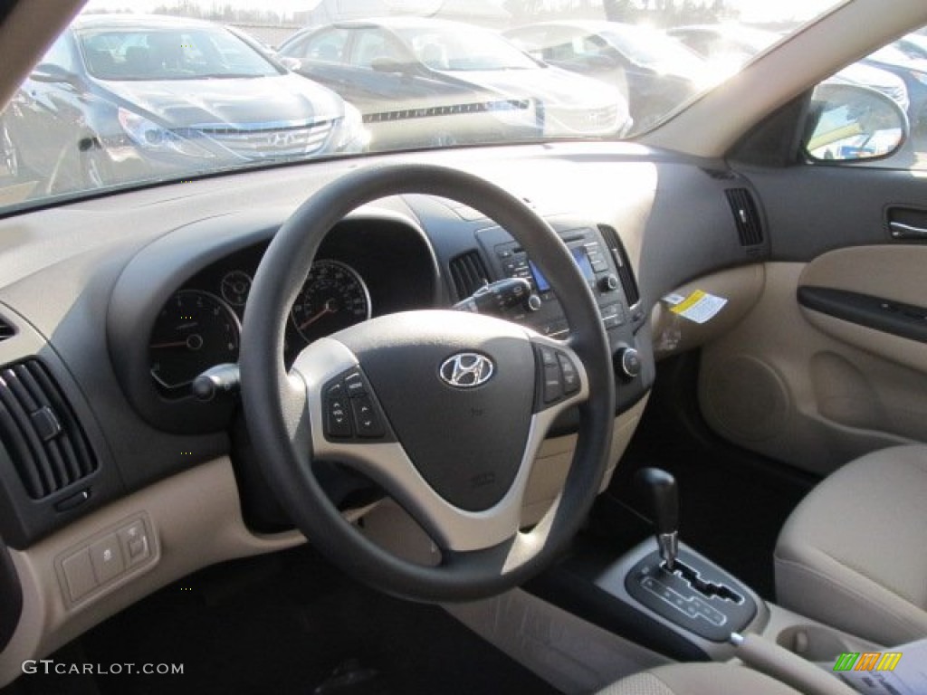 2012 Elantra GLS Touring - Black Noir Pearl / Beige photo #7