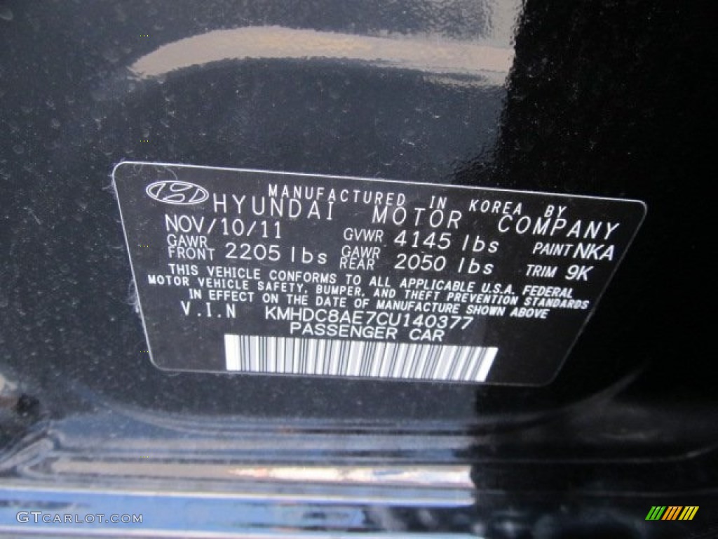 2012 Elantra GLS Touring - Black Noir Pearl / Beige photo #10