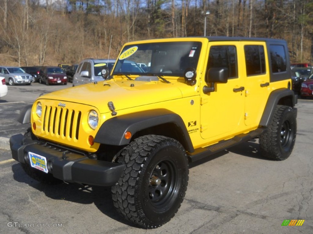 2008 Wrangler Unlimited X 4x4 - Detonator Yellow / Dark Slate Gray/Med Slate Gray photo #1