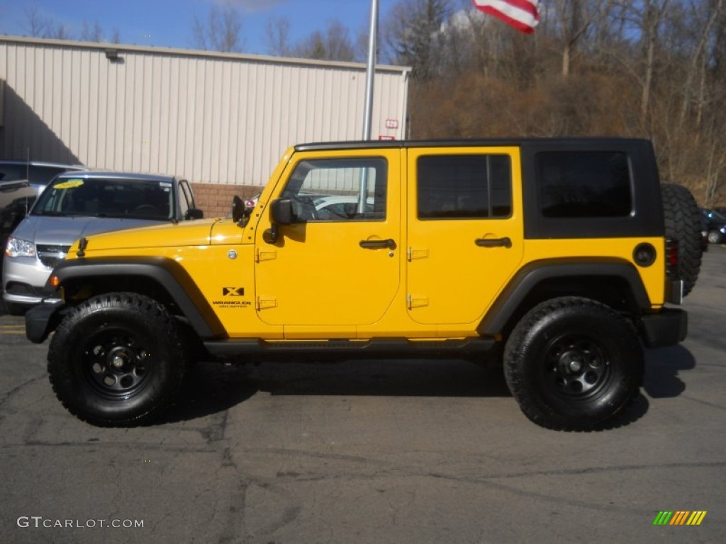 2008 Wrangler Unlimited X 4x4 - Detonator Yellow / Dark Slate Gray/Med Slate Gray photo #12