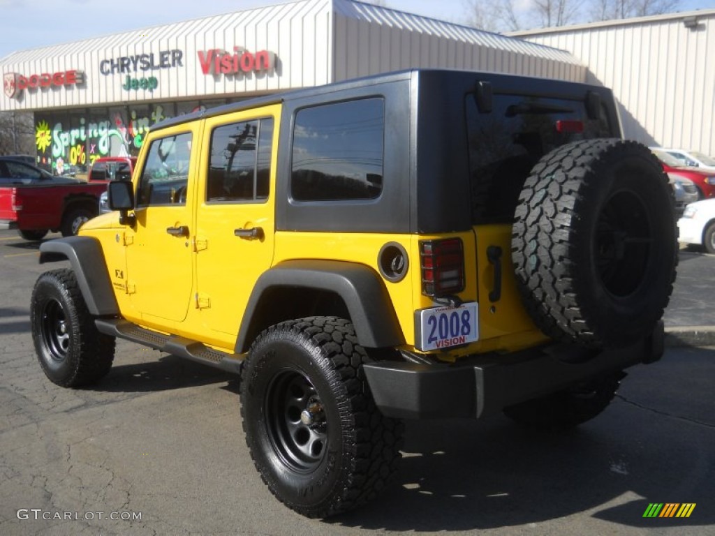 2008 Wrangler Unlimited X 4x4 - Detonator Yellow / Dark Slate Gray/Med Slate Gray photo #13
